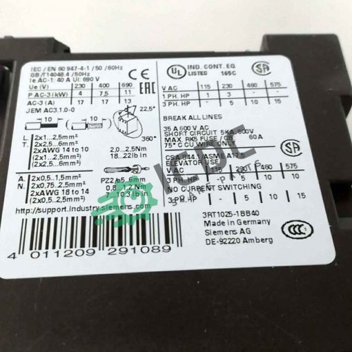 SIEMENS 3RT10 25 1BB40 ICDC 001470 2