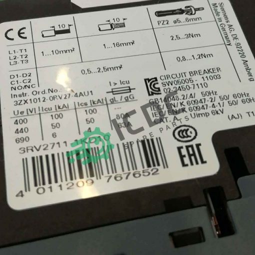 SIEMENS 3RV27 11 1KD10 ICDC 001061 2