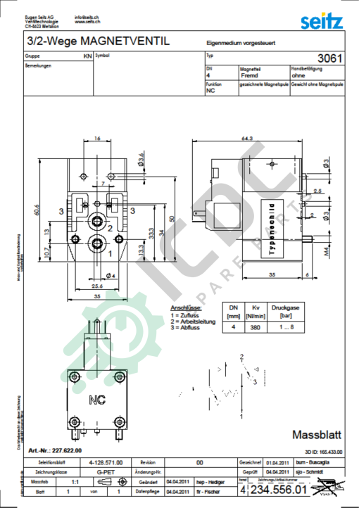 EUGEN SEITZ 227.622.00NEV Solenoid Valve ICDC-00077