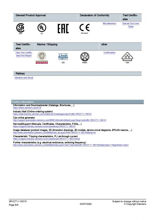 SIEMENS - 3RV2711-1KD10 - Switch - Image 10