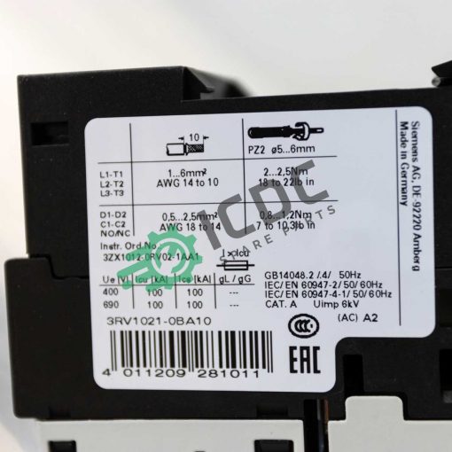 SIEMENS 3RV1021 0BA10 Switch ICDC 001839 2