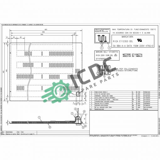 IRCA 958570020 Heating Element ICDC 020101 2