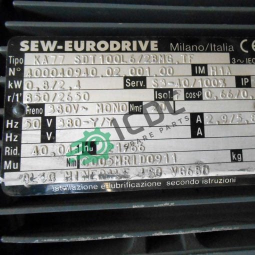 SEW EURODRIVE KA77 DT100 Gear Reducer ICDC 004490 1
