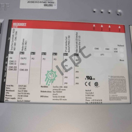 BECKHOFF - PC-C6140+MODEM - PC - immagine 2