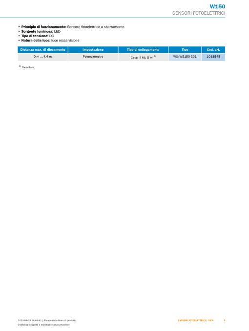 SICK - WT150-P460 - Photoelectric Sensor - immagine 8